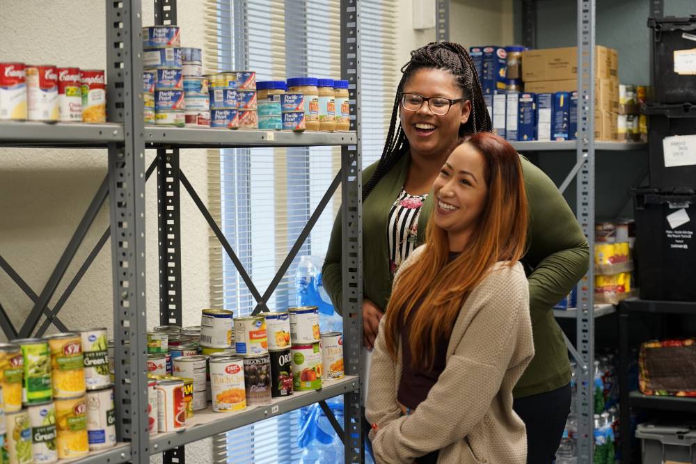 tcc students at the food pantry